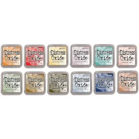 Ranger Distress Oxide Bundles - Includes 12 Distress Oxide Colors with PTP Flash Deals Detail Sticks (Set 4-12 Ink Pads)