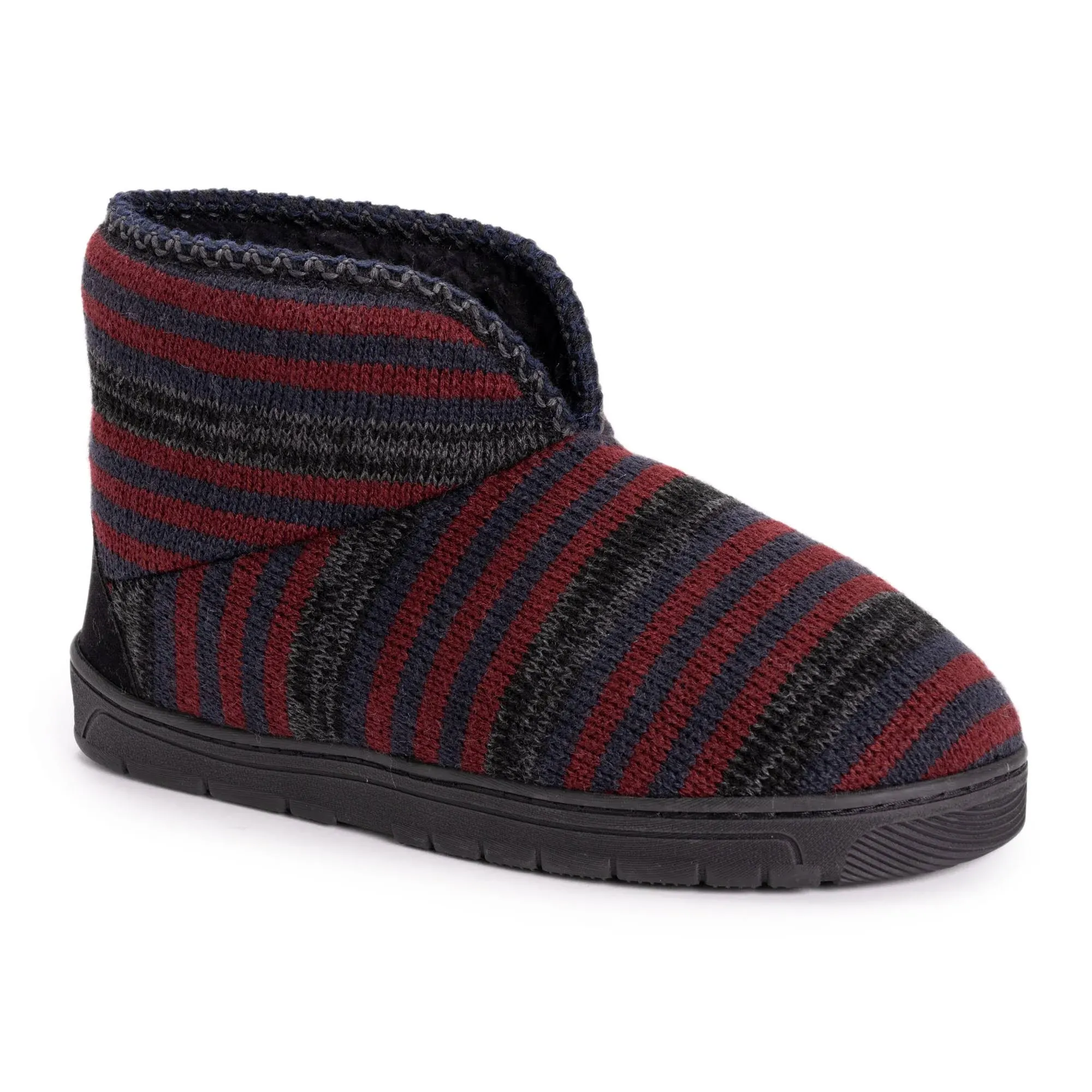 Muk Luks Men's Mark Bootie Slippers-Ebony/Chianti S