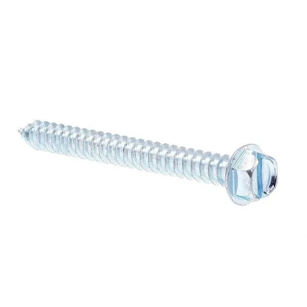 Sheet Metal Screw Self-Tap Hex Wash Head Sltd Drive #12 X 2in Zinc Plated Steel 25PK