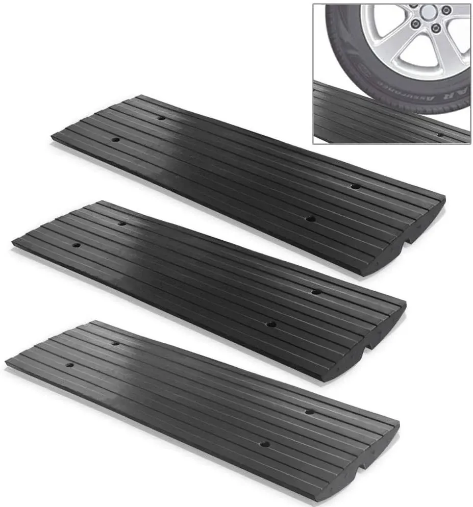 Pyle Pro PCRBDR24.5 Rubber Curb Ramp for Car/Truck