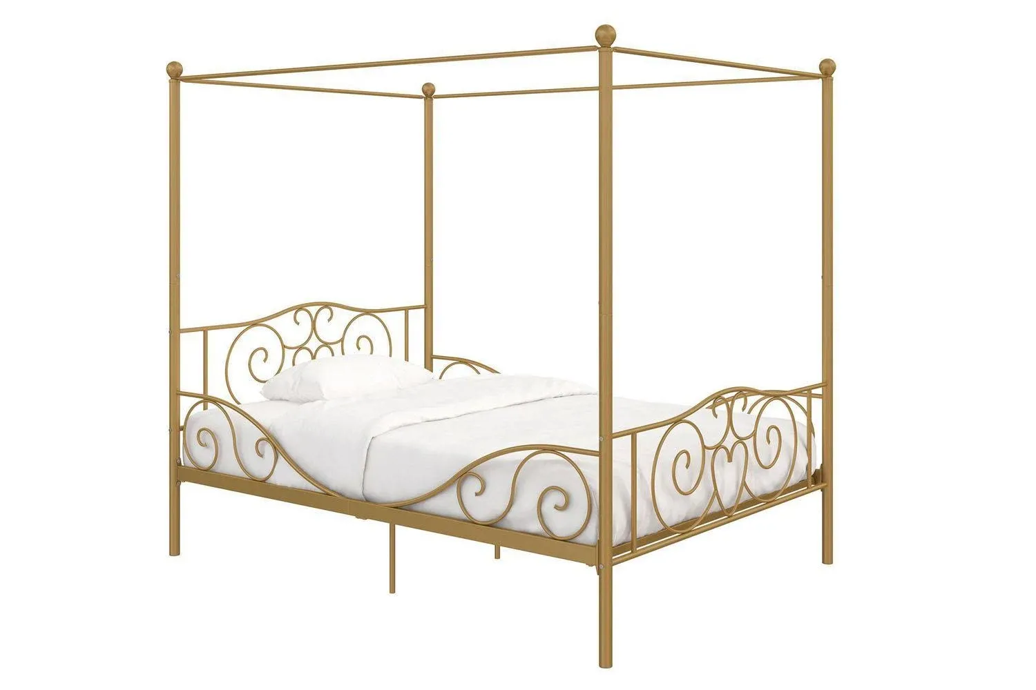 DHP Canopy Metal Bed, Full, Gold