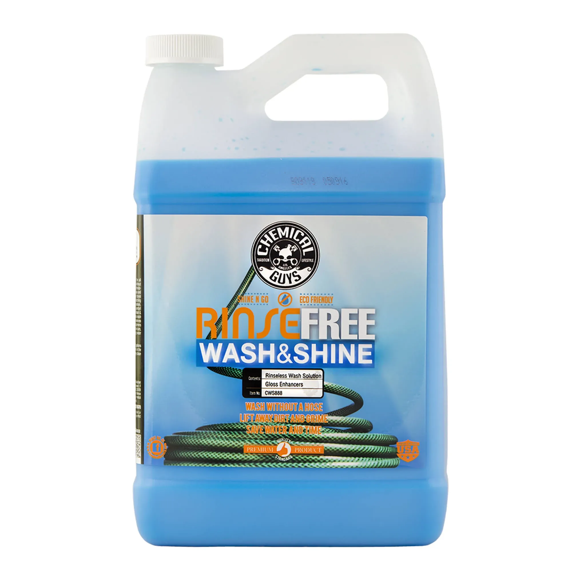 Chemical Guys CWS888 Rinse Free Wash &amp; Shine Hose Free Rinseless Car Wash 1 Gal