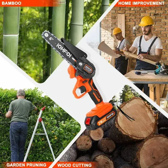 IOHFOI Mini Chainsaw 6 Inch Cordless Electric Handheld Chain Saw