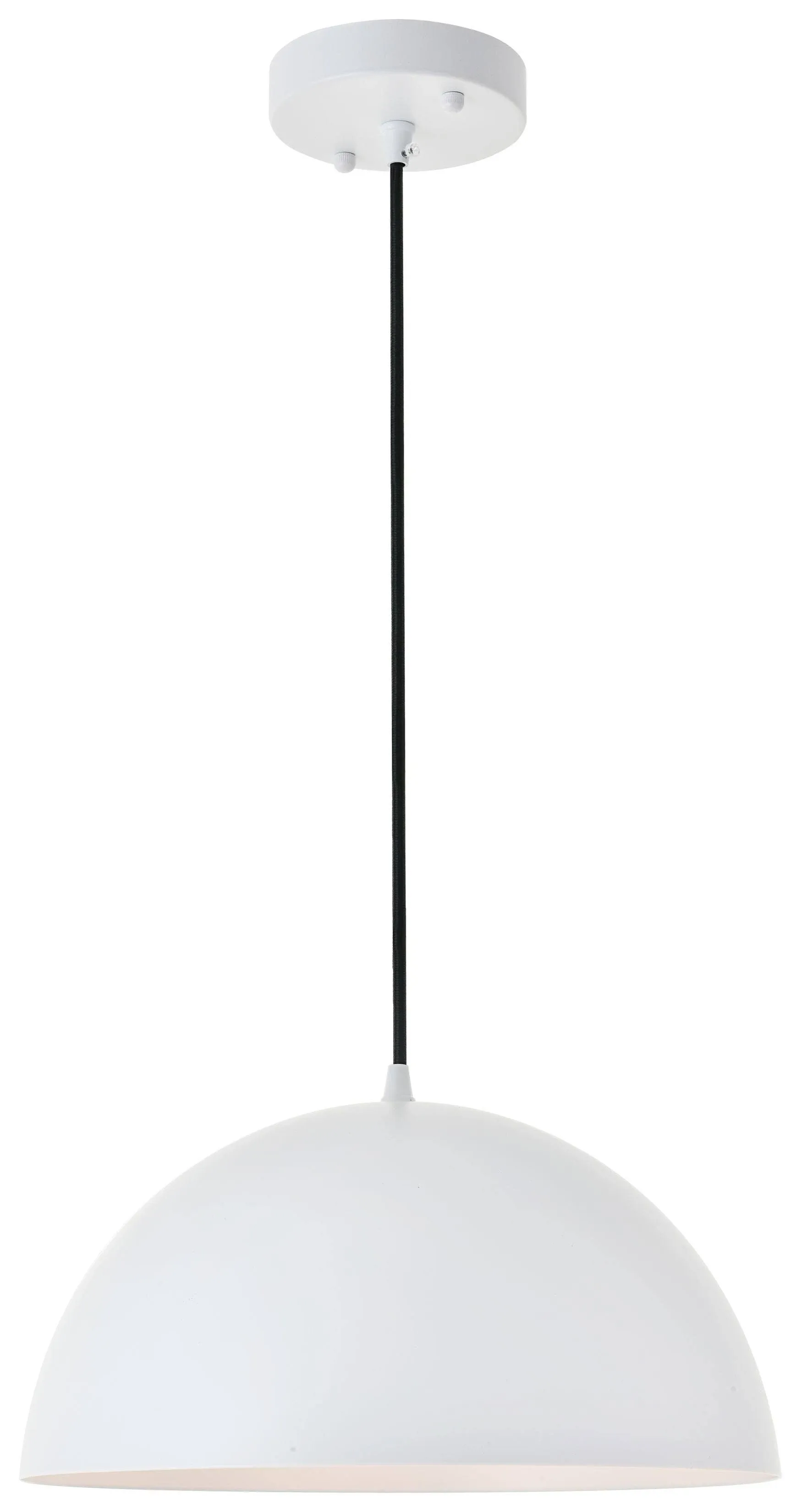 Living District Forte 1-Light Mid-Century Metal Pendant - White Finish