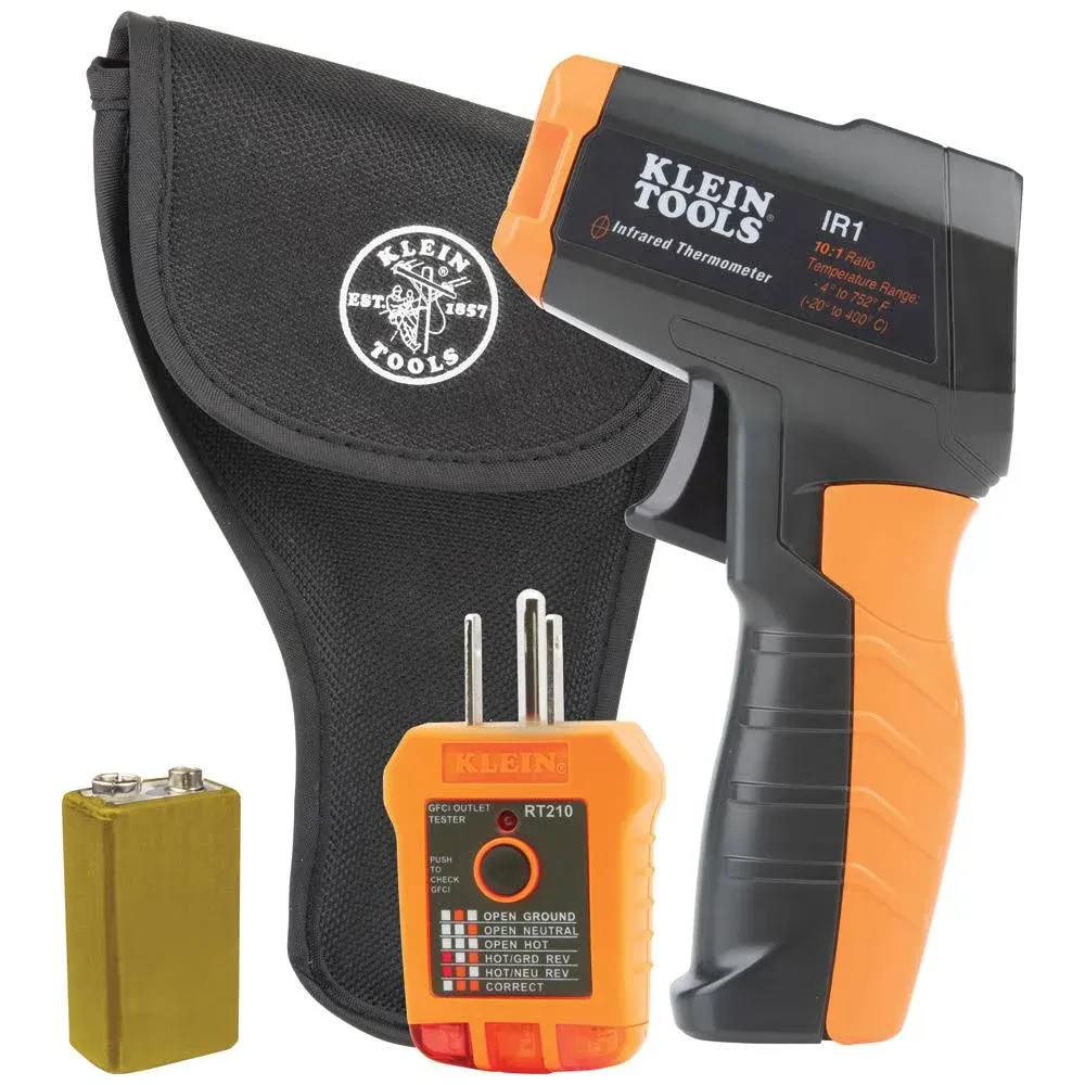 Klein Tools IR1KIT - Infrared Thermometer with GFCI Receptacle Tester