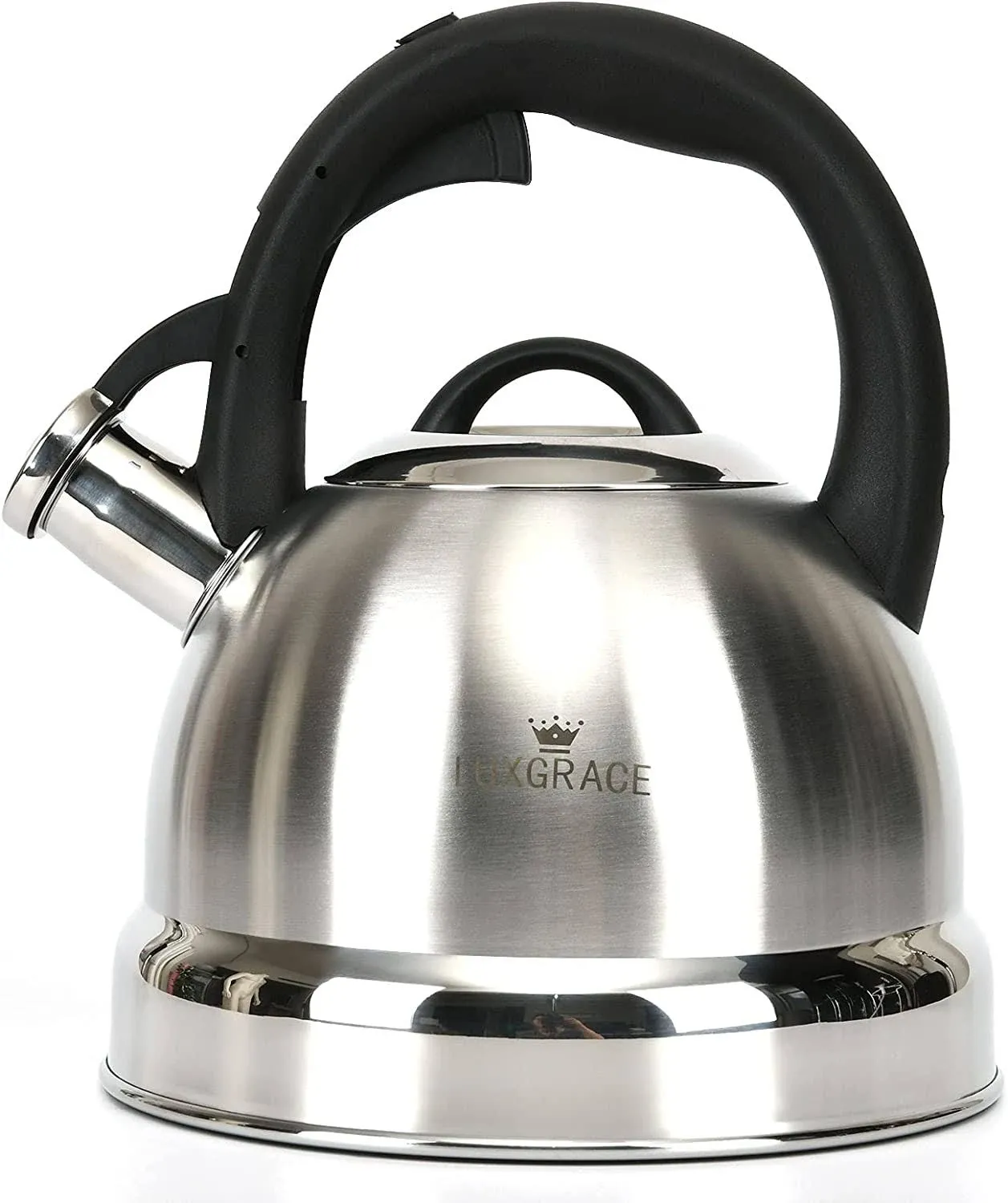 Creative Home 3.0 Qt. Stainless Steel Whistling Tea Kettle Teapot With Ergonomic