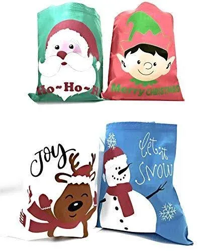 Bulk 24 Christmas Reusable Non-Woven Tote Gift or Shopping Bag Assortment -