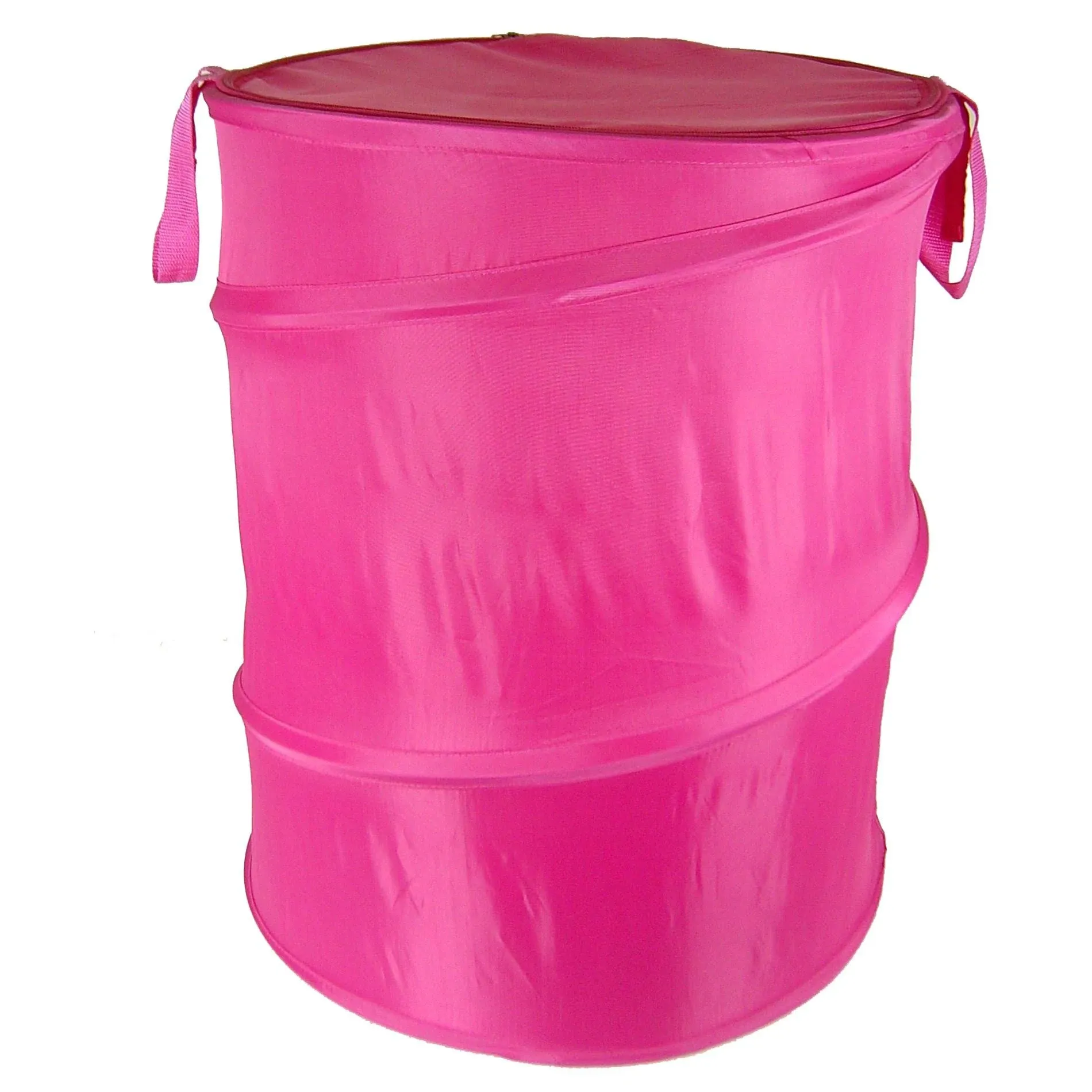 Redmon Pop-up Hamper Round, 18x22H, Nylon, Hot Pink, All Ages