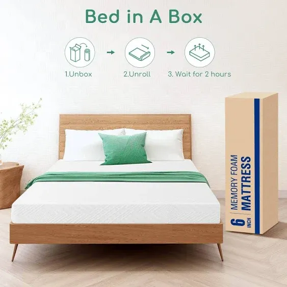 6 Inch Full Size Gel Memory Foam Mattress for Kids, Medium Feel Full Mattress with Graphene Fabric Cover, Full Bed Mattress in A Box for Bunk Beds, Trundle Beds, Made in USA, CertiPUR-US Certified