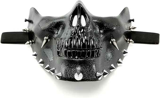 BAWASEEHI Steampunk Mask Men Masquerade Skeletal Spike Half Face Skull Mask ...