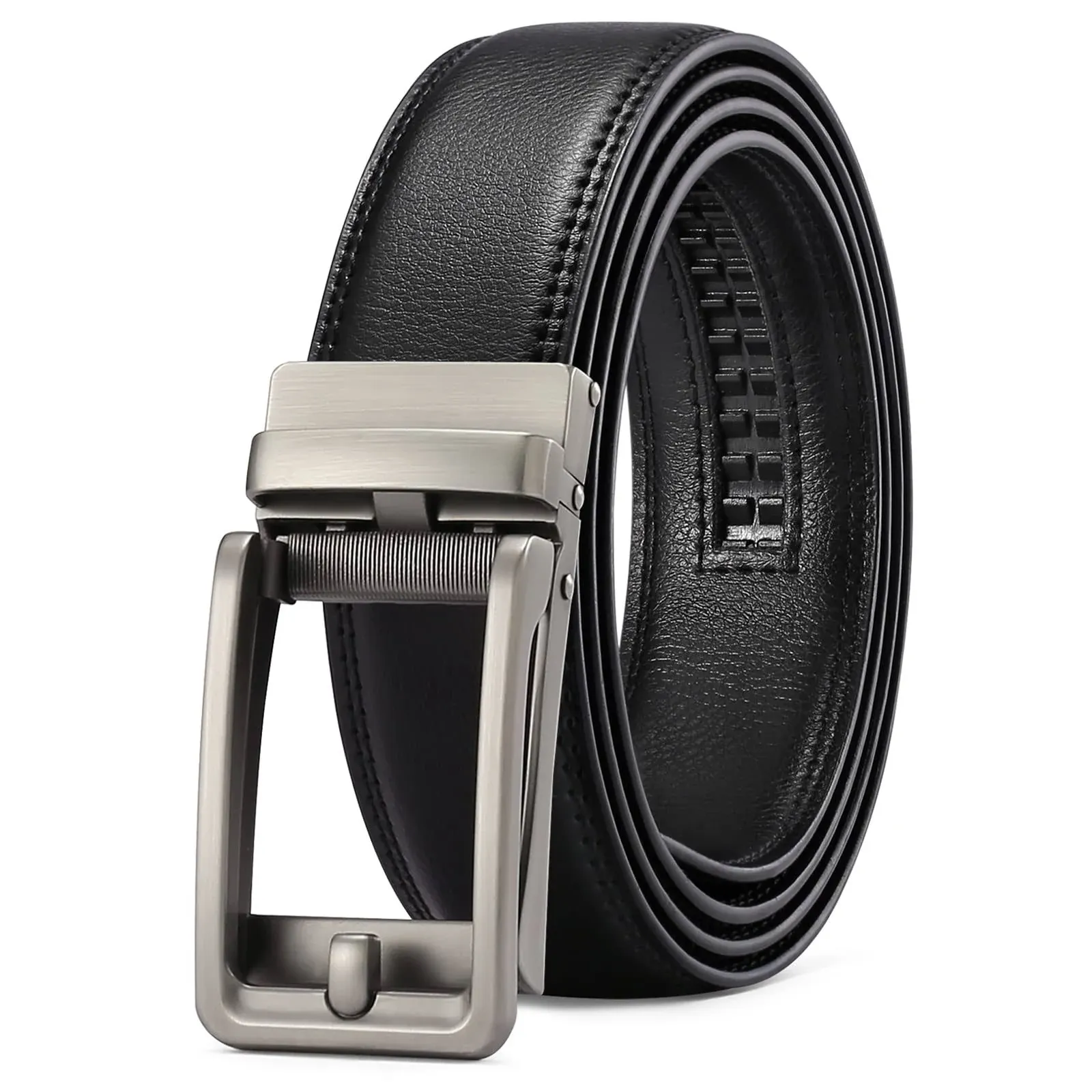 SENDEFN Men&#039;s Leather Dress Casual Belt 1 3/8&#034; Automatic Adjustable Click Buckle