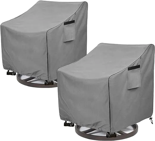 okcool Outdoor Swivel Chair Cover 2 Pack,Outdoor Furniture Patio Chair Covers Waterproof Clearance,(30" W x 34" D x 38.5" H) Outdoor Lawn Patio Furniture Covers,Grey