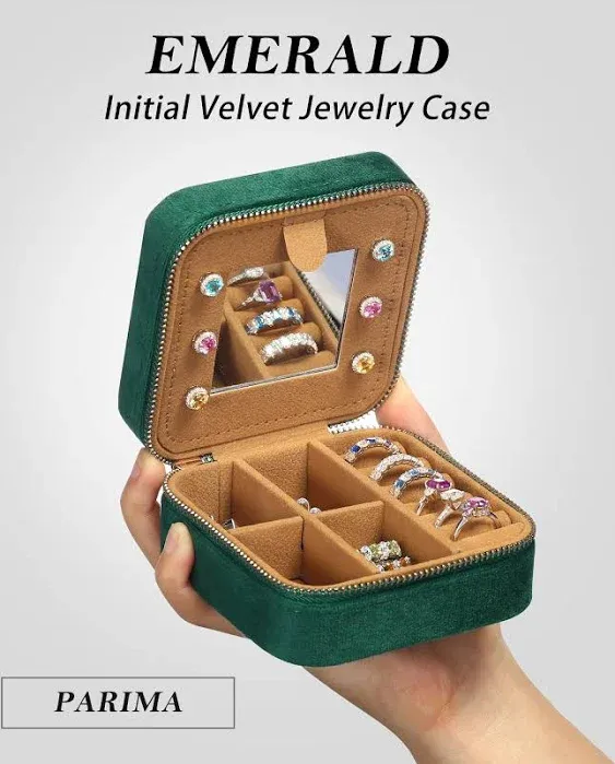 Parima Gifts for Mom- Travel Jewelry Case for Women | Mom Gifts for Women | Birthday Gifts for Mom Women | Travel Gifts for Mom Jewelry Travel Case | Mom Birthday Gifts for Mom - Letter K, Green