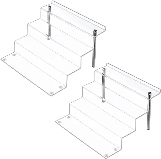 LileZbox Acrylic Display Risers Shelf for Pops Figures, Clear 4-Step Display