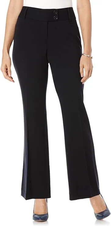 Rafaella Women's Navy Gab Curvy Fit Pant