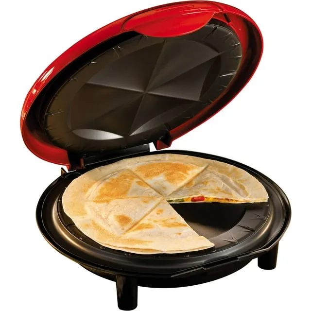 Nostalgia 6-Wedge Electric Quesadilla Maker with Extra Stuffing Latch