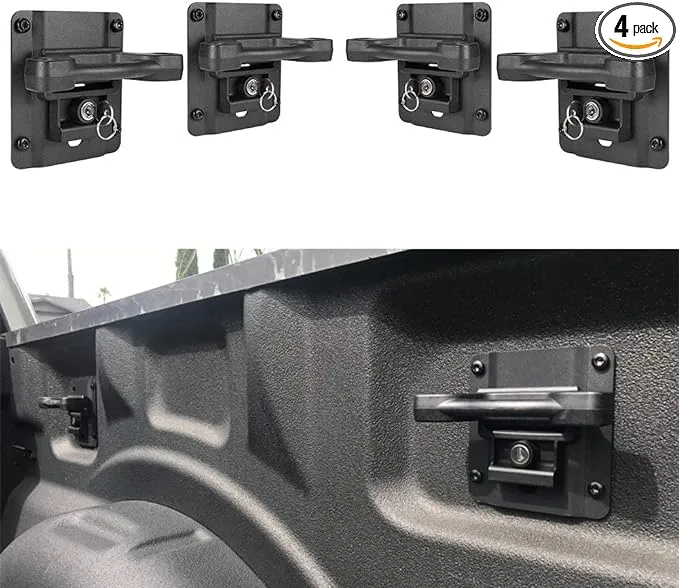 4pcs Truck Bed Tie Down Anchor Boxlink Cleats & Plates