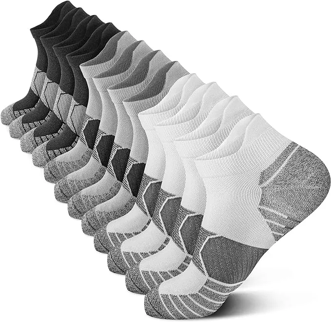 PAPLUS Compression Running Socks Women (6 Pairs), Ankle Athletic Socks Low Cut with Arch Support