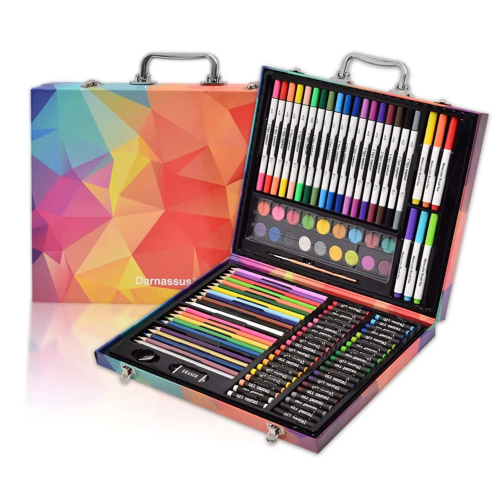 Darnassus 132-Piece Art Set, Deluxe Professional Color Set, Art Kit for Kids and