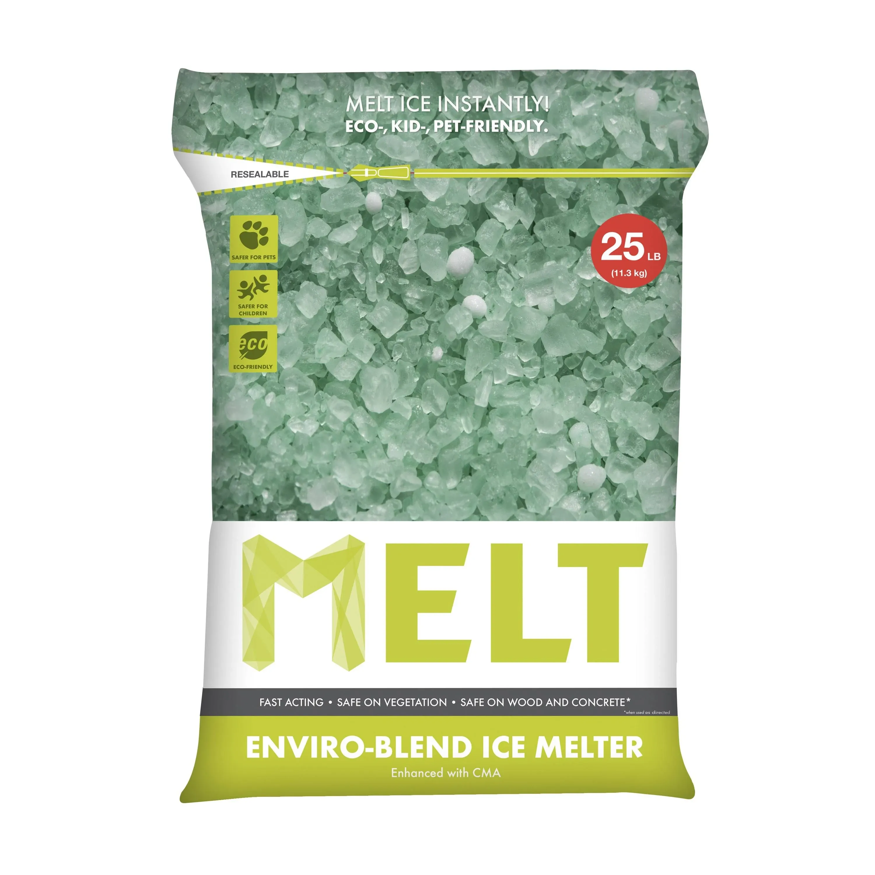 Snow Joe Melt 25-lb Premium Enviro Blend Ice Melter w/CMA - Resealable Bag