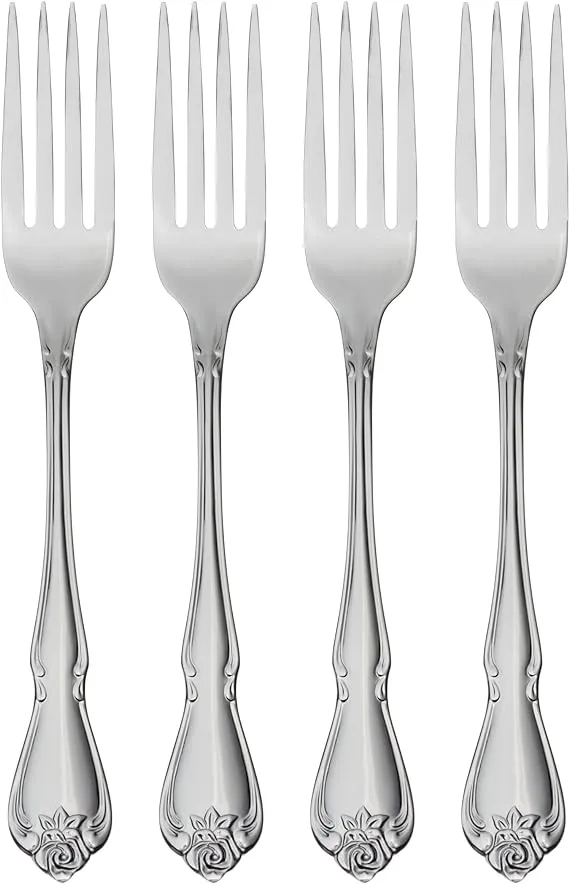 Oneida True Rose Dinner Forks, silver set of 4