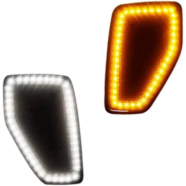 KENRTIR Smoked Lens Dual Color Amber White LED Lamps Front Fender Side Marker ...