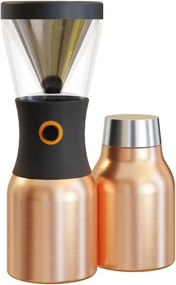 asobu Coldbrew Portable Cold Brew Coffee Maker With a Vacuum Insulated 34oz Stainless Steel 18/8 Carafe Bpa Free (Copper)