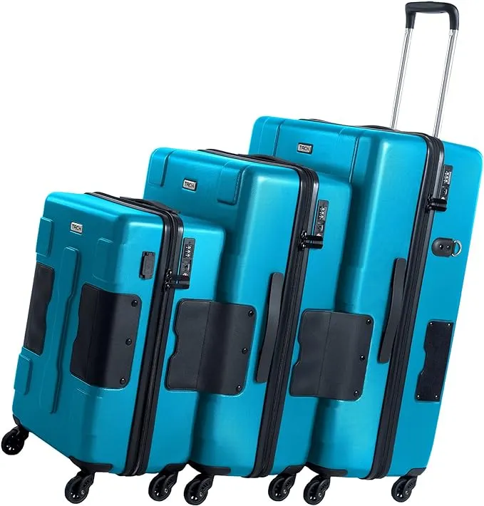 Tach Connectable Luggage 3-Piece Set Blue