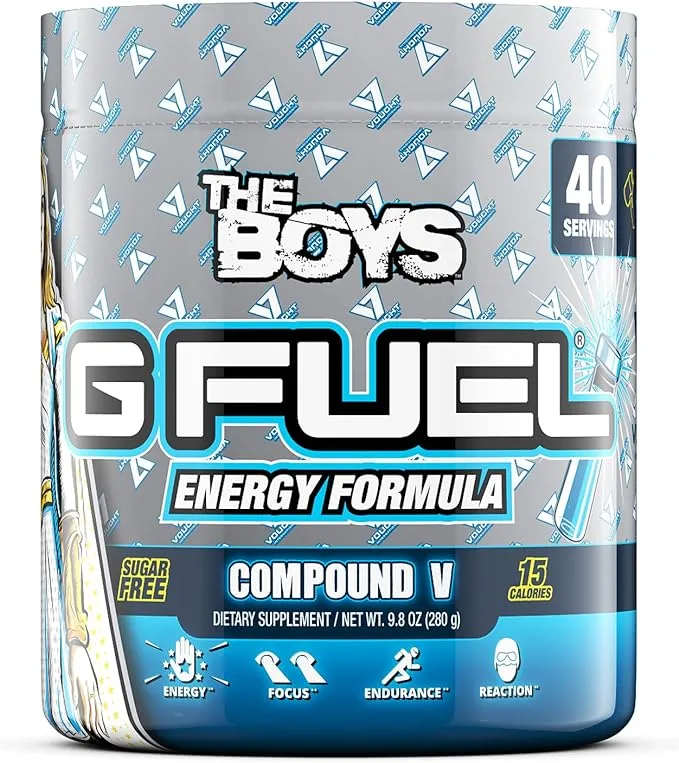 G Fuel Compound V Ginseng Citrus Berry Flavored Game Changing Elite Energy Powder, Sharpens Mental Focus and Cognitive Function, Zero Sugar, Supports Immunity and Enhances Mood 9.8 oz (40 servings)