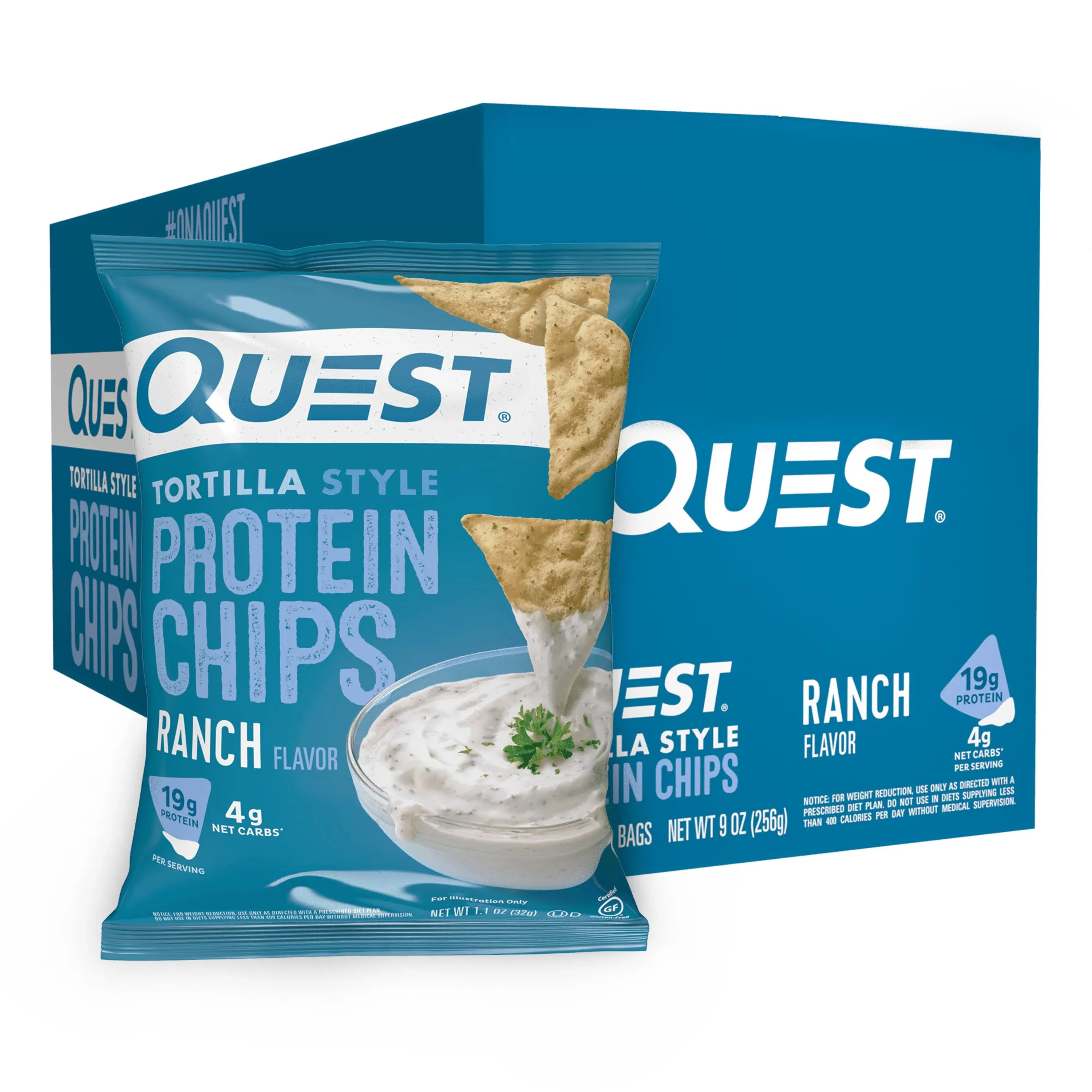 Quest Protein Chips, Ranch Flavor, Tortilla Style - 1.1 oz