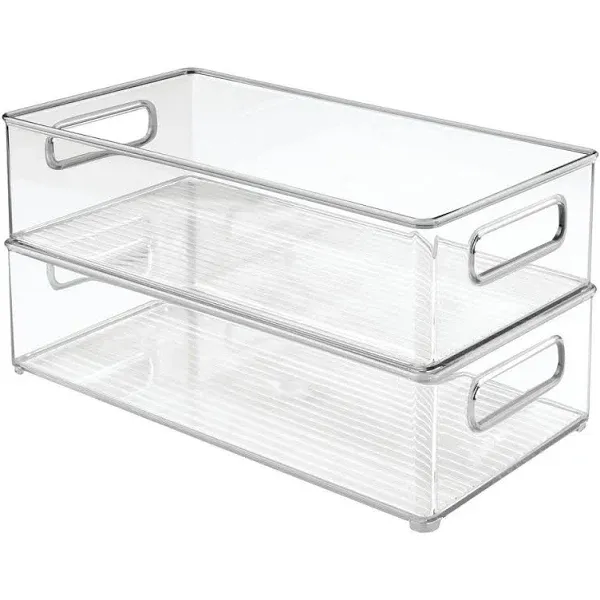 Interdesign Storage Organizer Bins, Clear - 2 pack