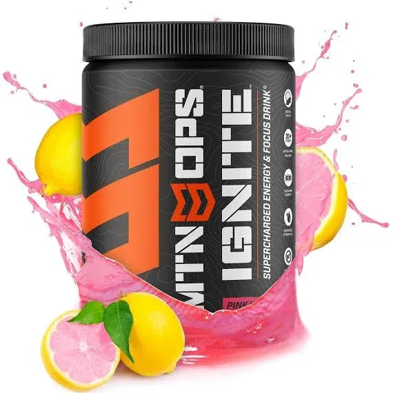 Mtn Ops Ignite Supercharged Energy and Focus Drink-Pink Lemonade-45 Servings