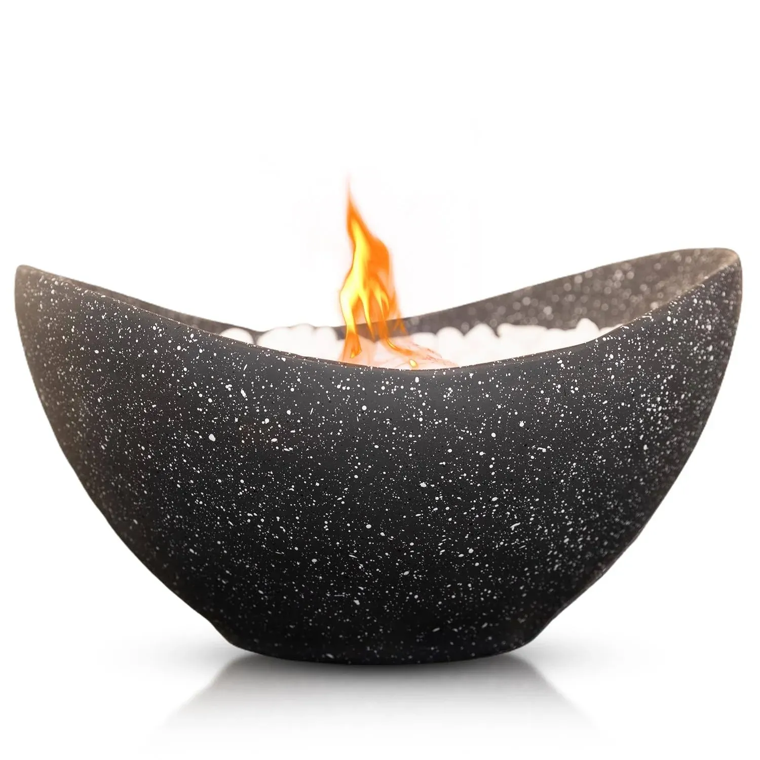 Smokeless Tabletop Fire Pit - Long Burn Time Sturdy Concrete Portable Design ...