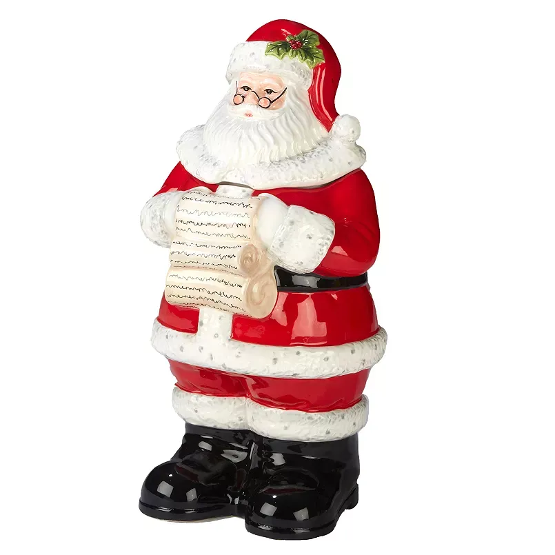 Certified International Holiday Wishes Santa Cookie Jar, None