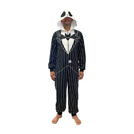 Disney Men's Nightmare Before Christmas Jack Skellington Fleece Pajama Union Suit