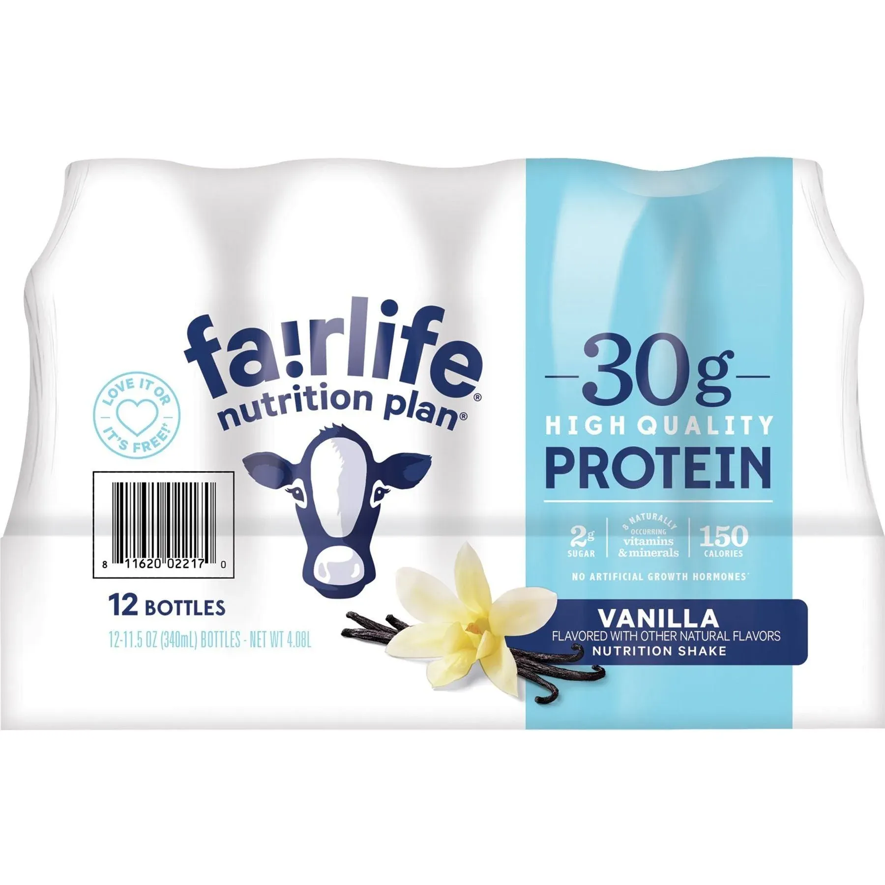 Fair Life Nutrition Plan High Protein Shake, Vanilla, 11.5 Fl Oz, Pack of 12