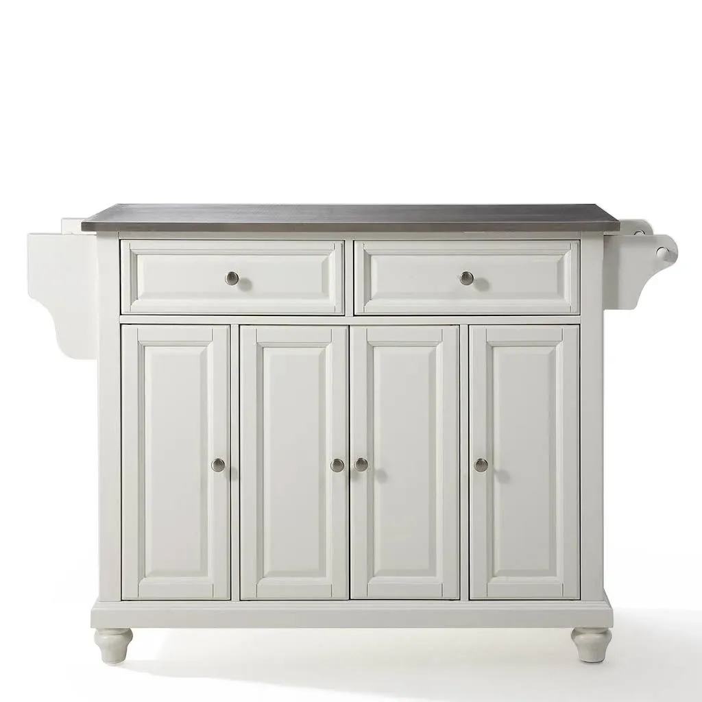 Crosley Cambridge Stainless Steel Top Kitchen Island White