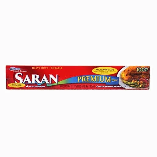 Saran Premium Plastic Wrap, Clear, 100'