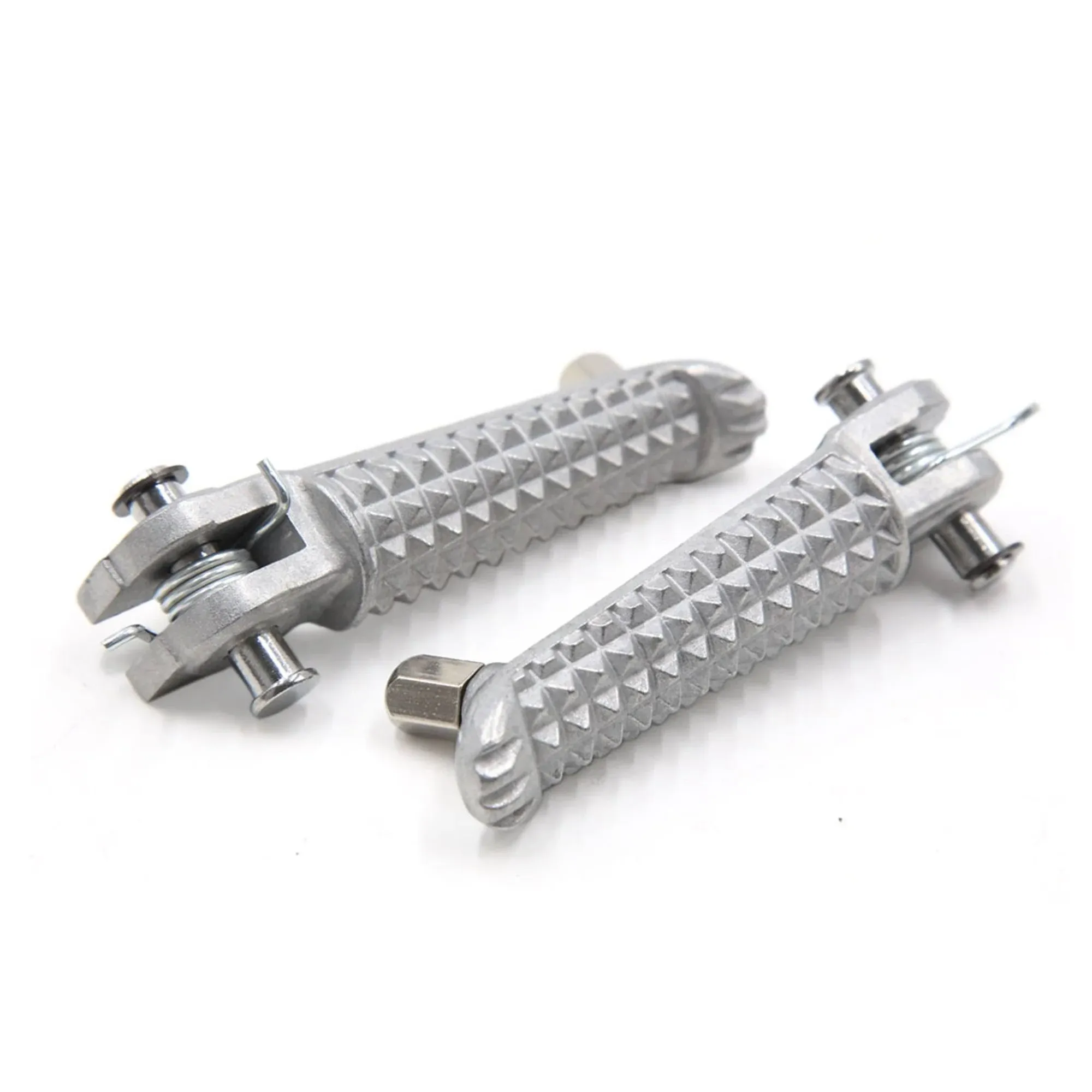 uxcell 1 Pair 7mm Aluminium Alloy Motorcycle Footrest Footpeg Foot Rest Peg Bike Bicycle Cycling Silver Tone for Yamaha