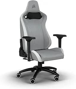 Corsair TC200 Gaming Chair, One Size, Gray and White