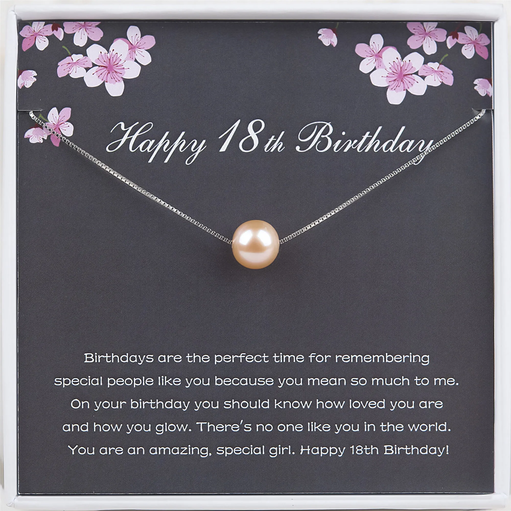 Anavia Happy 18th Birthday for Girls, Pearl Necklace Birthday Gift for 18 Year ...