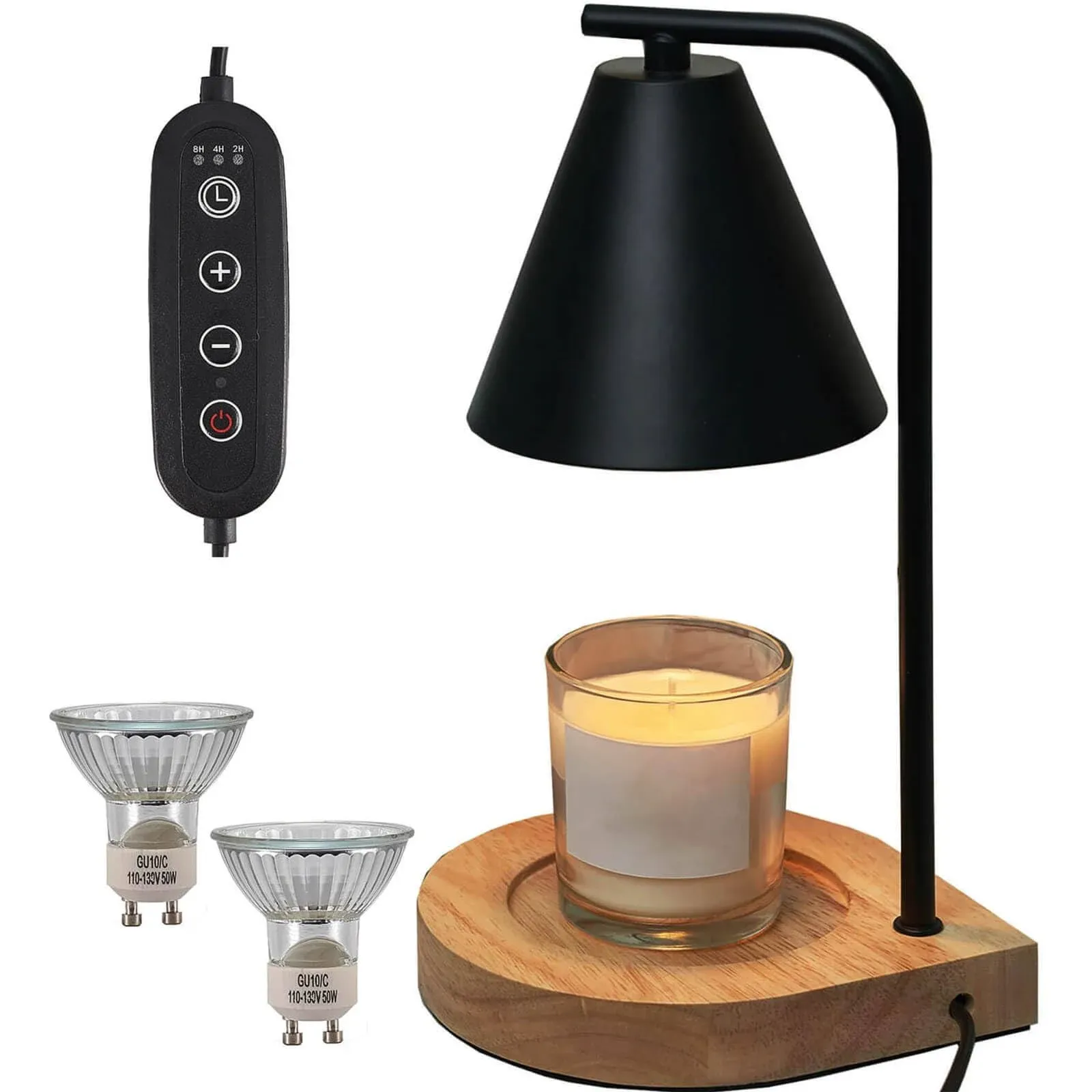 YODEWA Candle Warmer Lamp with Timer and Dimmer, Modern Black Electric Candle ...