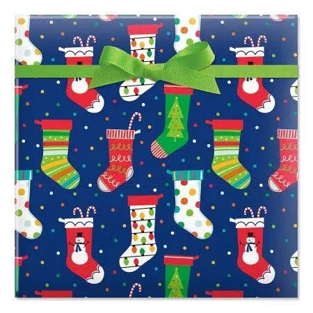 Christmas Stockings Jumbo Rolled Gift Wrap