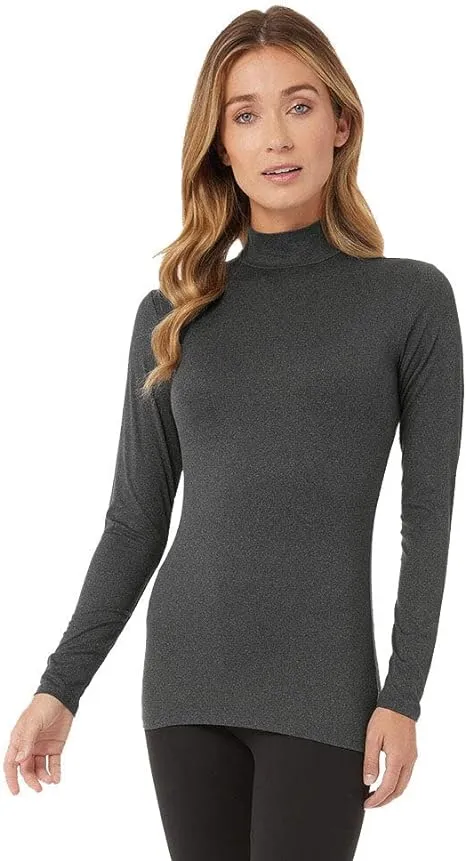 32 Degrees Women's Lightweight Baselayer Mock Top | Long Sleeve | Form Fitting ...