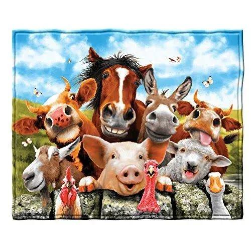 Dogs Selfie Super Soft Plush Fleece Throw Blanket