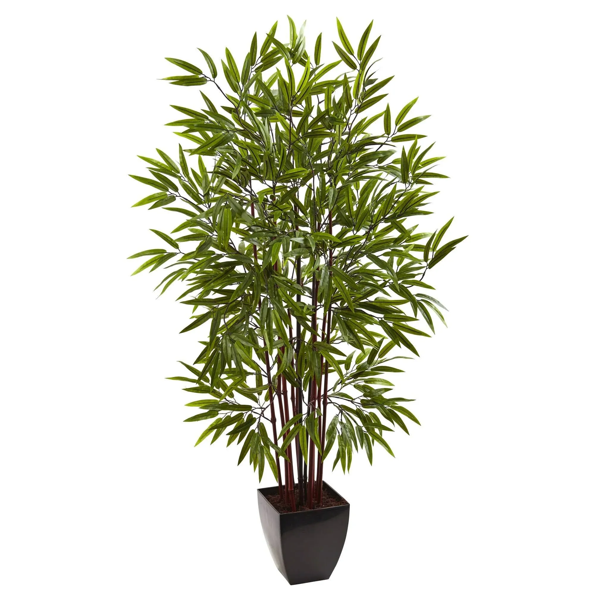 Nearly Natural 5 ft. Bamboo Silk Tree with Planter