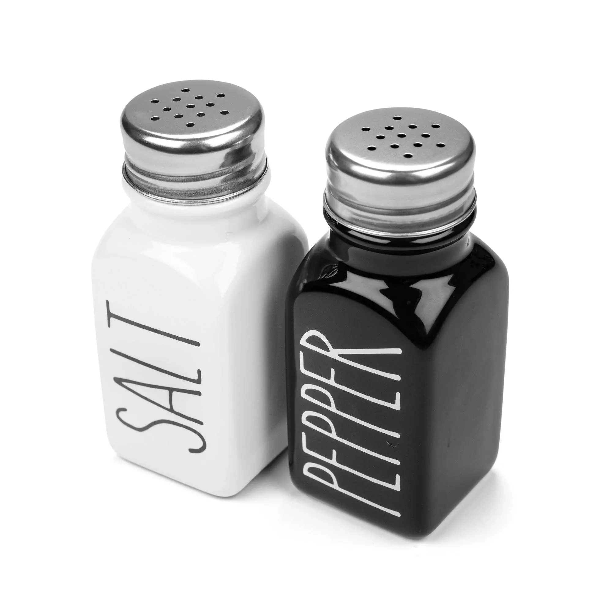 Heartland Home Farmhouse Ceramic Salt and Pepper Shakers Set with Extra Lids. 100 ...