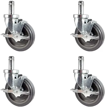 Caster Barn, NEW 5" Caster set for Metro Wire Shelving, Cas, PK4