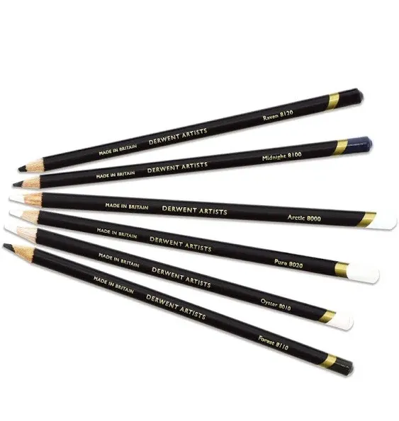 Derwent Artists Pencils Black & White 6 Tin