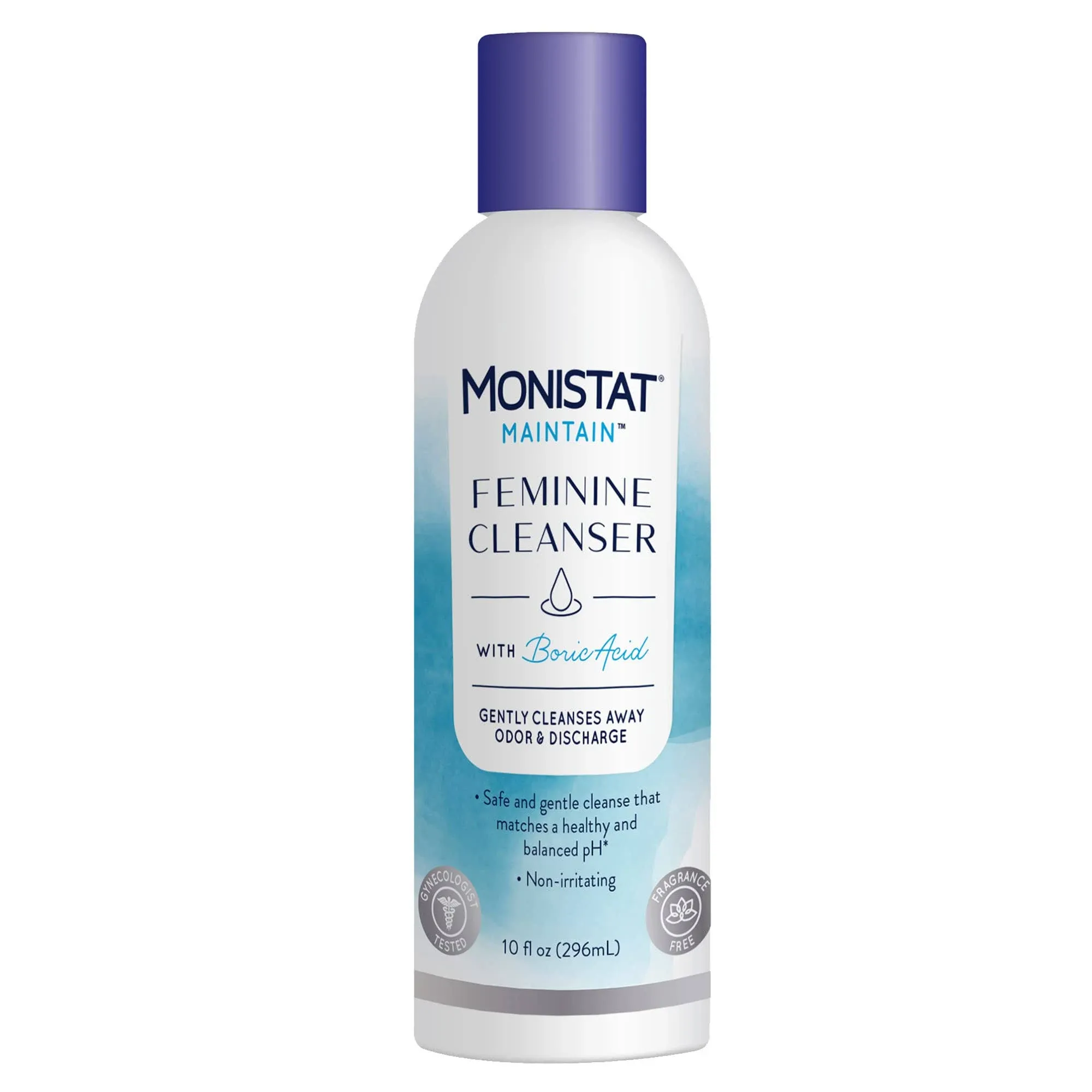 Monistat Boric Acid Feminine Cleanser, Fragrance Free Feminine Wash, 10 fl oz, 1 Pack